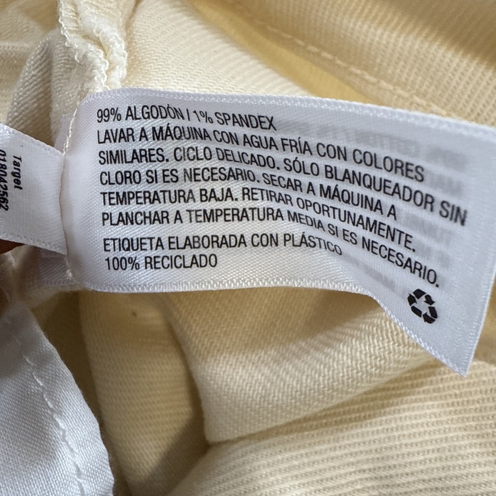 A New Day Pants Womens 6 Cream Wide Leg Crop Relaxed Baggy Minimalist - Picture 11 of 12